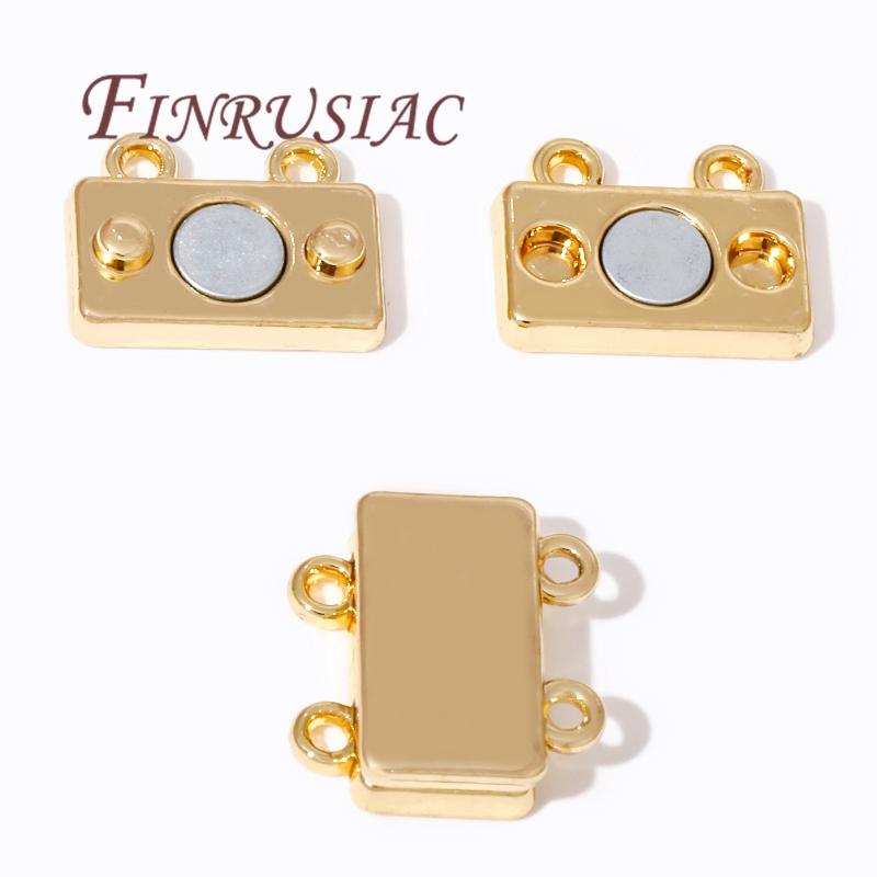 18K Gold Plated Magnetic Fasteners,Magnetic Clasps For Bracelets Accessories,DIY Necklace Clasp Connectors Jewelry Making