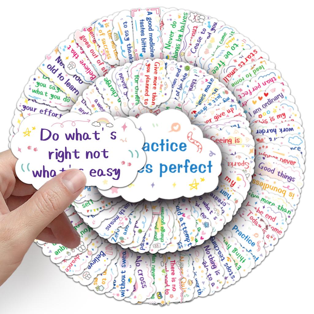 100 Inspirational English Short Sentences Graffiti Personalized Text Slogans DIY Skateboard Water Cup Suitcase Stickers Waterproof