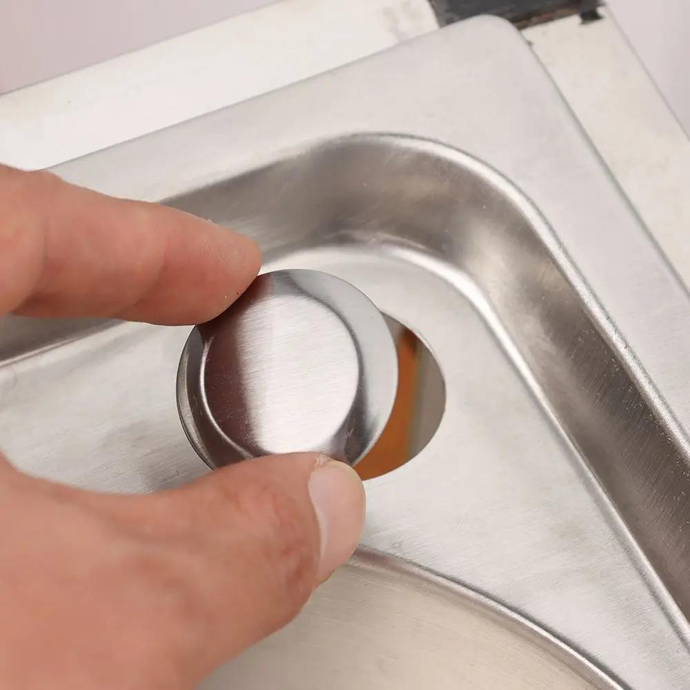 Silberne Spülbeckenlochabdeckung Edelstahl-Armaturlocheinsatz Küchenzubehör Spülbeckenstöpsel Küche