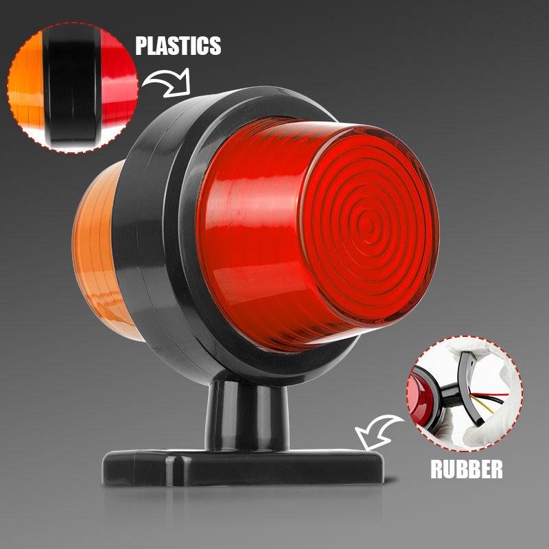 Truck LED Side Marker Light Double Face Indicator Turn Signal Light Rear Stop Warning Lamp 12V 24V For Car Trailer Lorry Van RV