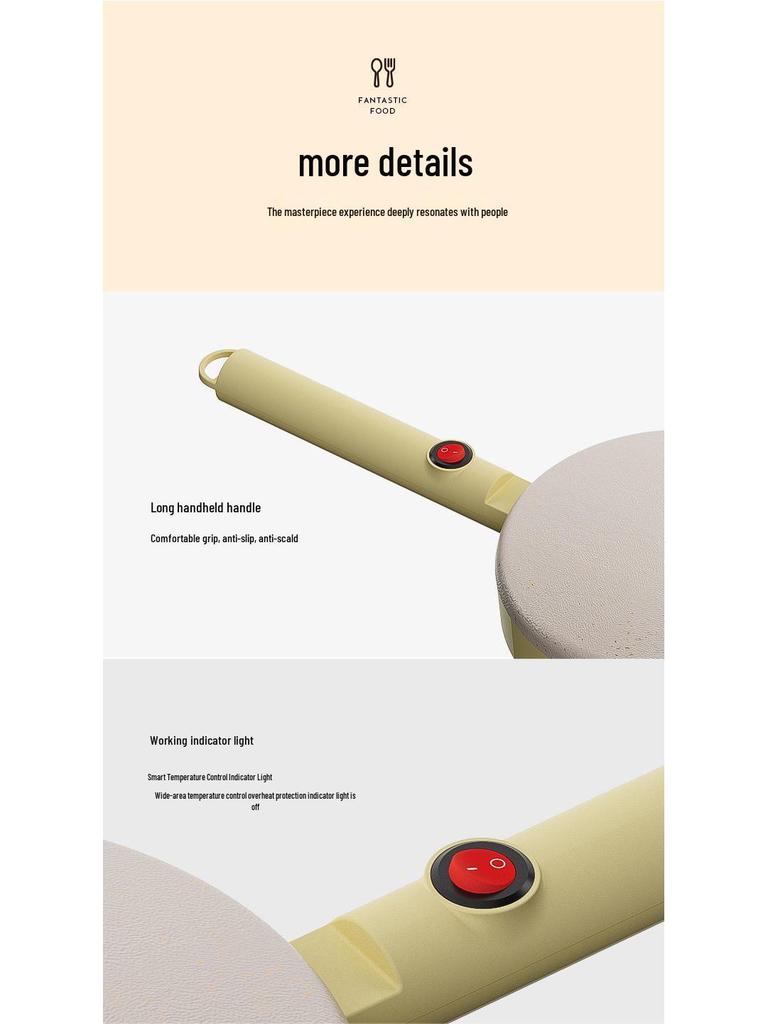 Electric Crepe & Pancake Maker for Home - Versatile Machine for Spring Rolls, Baking, and More