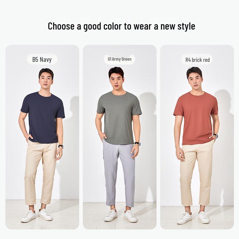 Men s Waffle Knit Cool & Sweat-wicking Round Neck T-shirt L