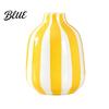Elegant Housewarming Gift Minimalist Flower Striped Vase Ceramic for Women Modern Decorative Holder Luxury Desktop Decoration Conference Room Living