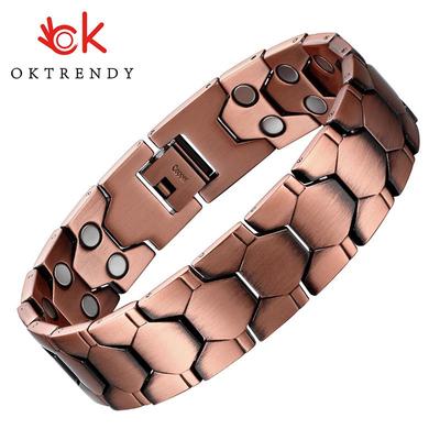 Therapy Pure Copper Magnetic Bracelet For Men With 2 Row Neodymium Magnets Adjustable Length Bracelet Jewelry Gifts For Men