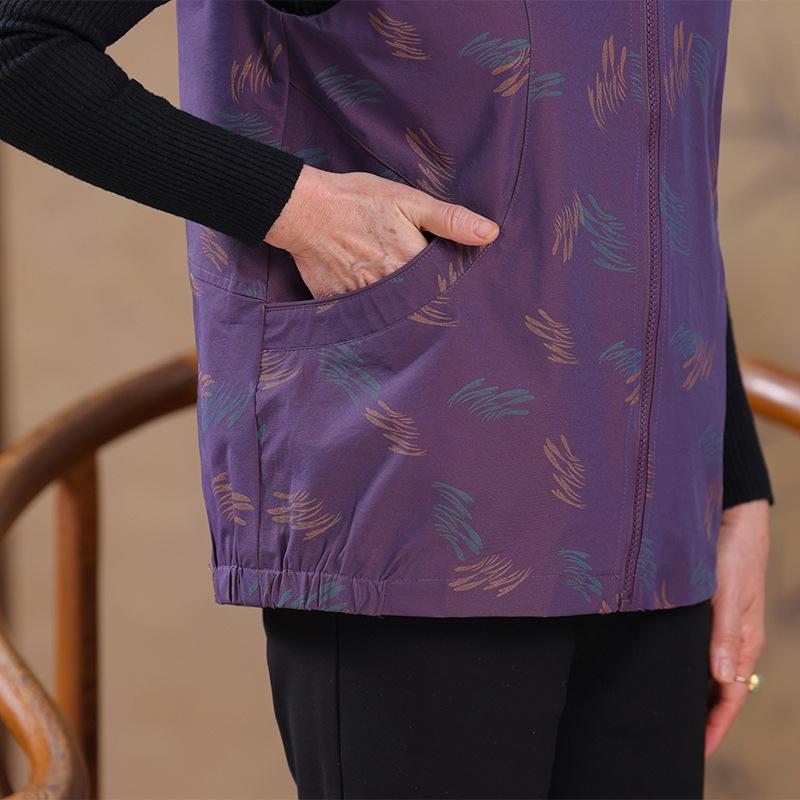 Omas Reißverschluss-Strickjacke: Frühlings- und Herbst-Weste mit Revers für ältere Damen