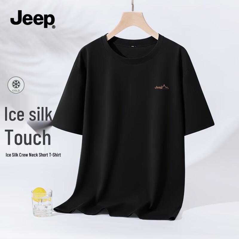 JEEP Men s Ice Silk Round Neck Short Sleeve T-Shirt M
