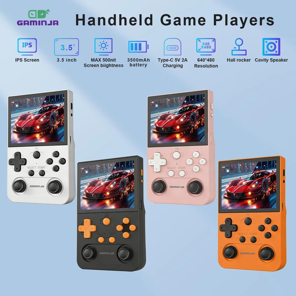ANS12 Handheld Game Console Portable Pocket Player 64GB 3.5 Inch IPS Screen 17000 Built-in Games Perfect Gift for Boys