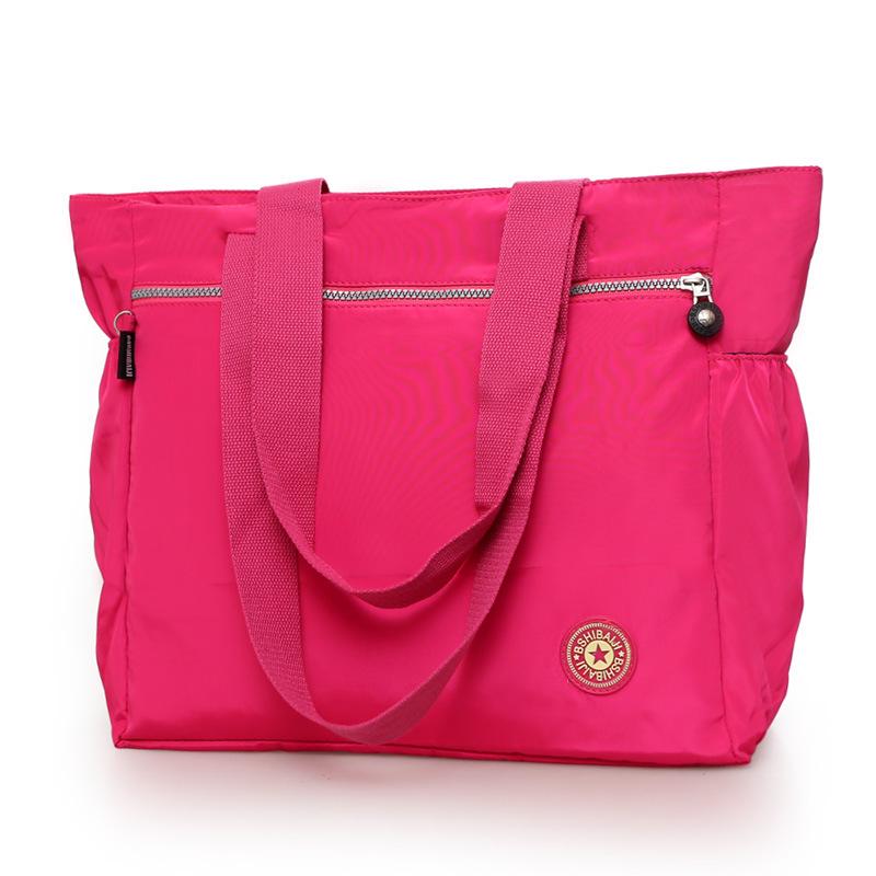 New Women'S Bag Solid Color Tote Bag Commuting Shoulder Bag Leisure Simple Mommy Go Out Bag Large Capacity Nylon Handbag