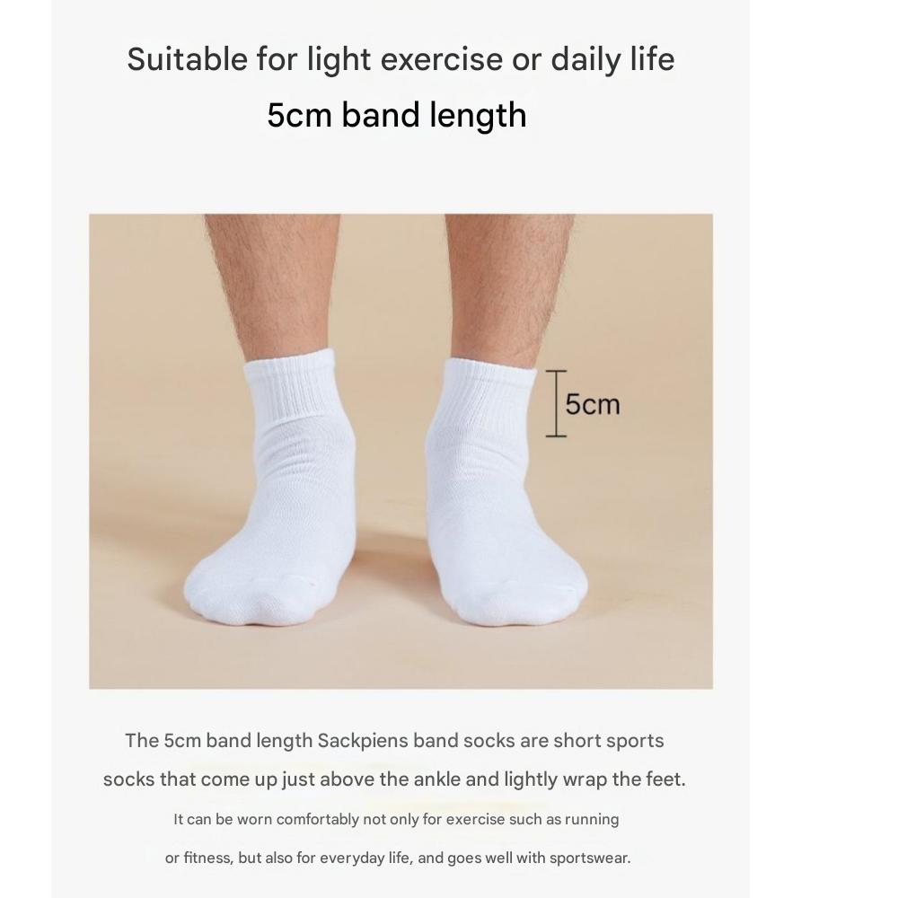 Sockpiens Men's Premium Short-Sleeve Sports Band Socks[7~9.5(US)6.5~9(UK)40~42.5(EU)] 8-Pair Set