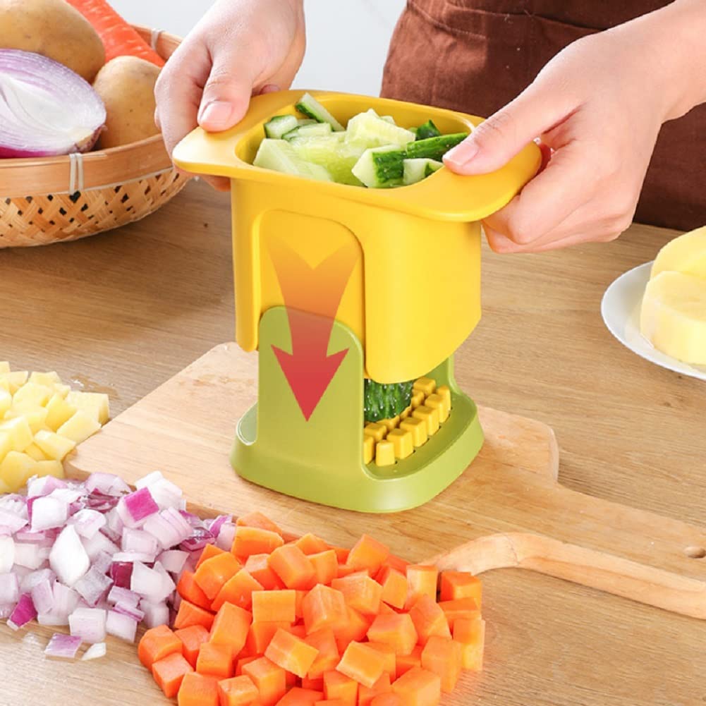 CNYEJQJC Pressure Dicer Multifunctional Vegetable Chopper Dice Slit Vegetable Chopper Dicer French Fries Cutter Household Hand Pressure Onion Dicer