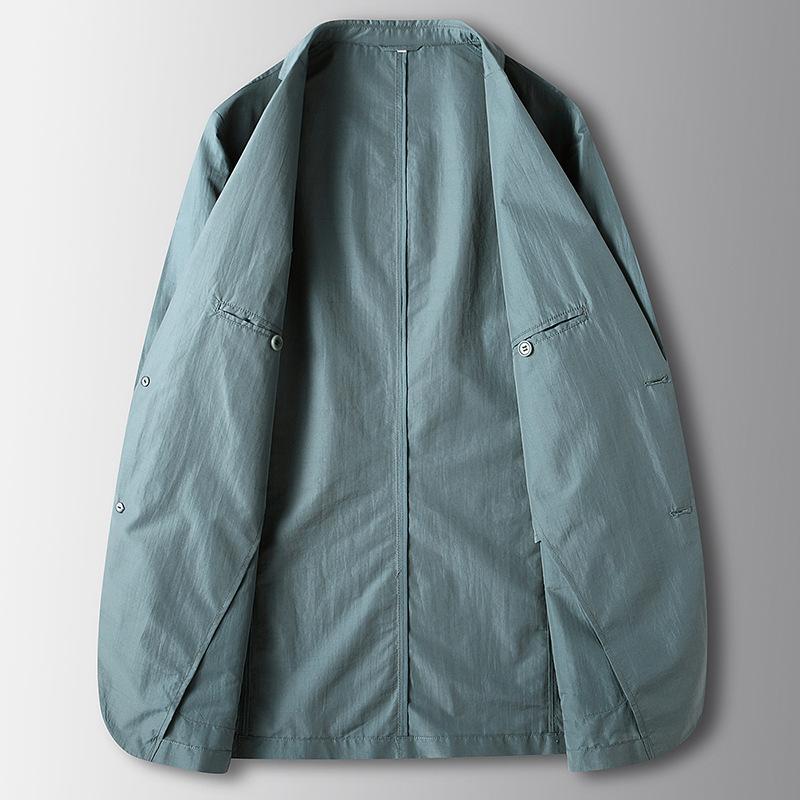 Men's Casual Spring and Summer Thin Solid Color Single West Youth Non-ironing Light Luxury Business Suit Jacket