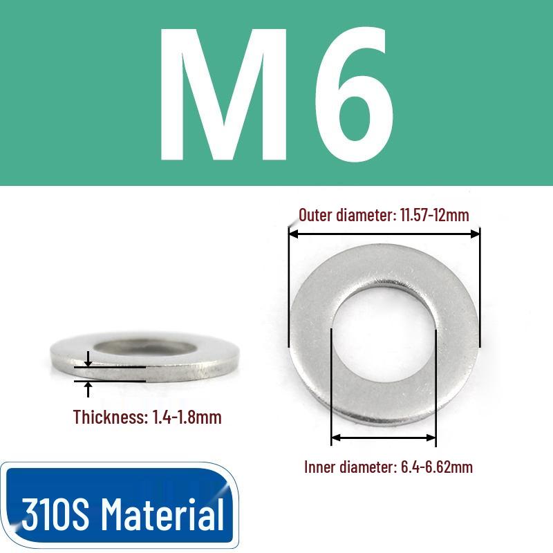 2520/310S Heat-Resistant Stainless Steel Wide Flat Washer Spacer M5-M30