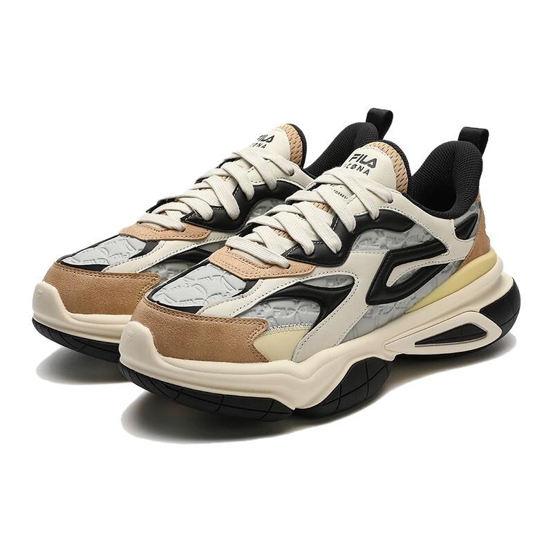 New FILA Nucleo Icona Chunky Sneakers 'White Grey Brown' F12M343103FNL