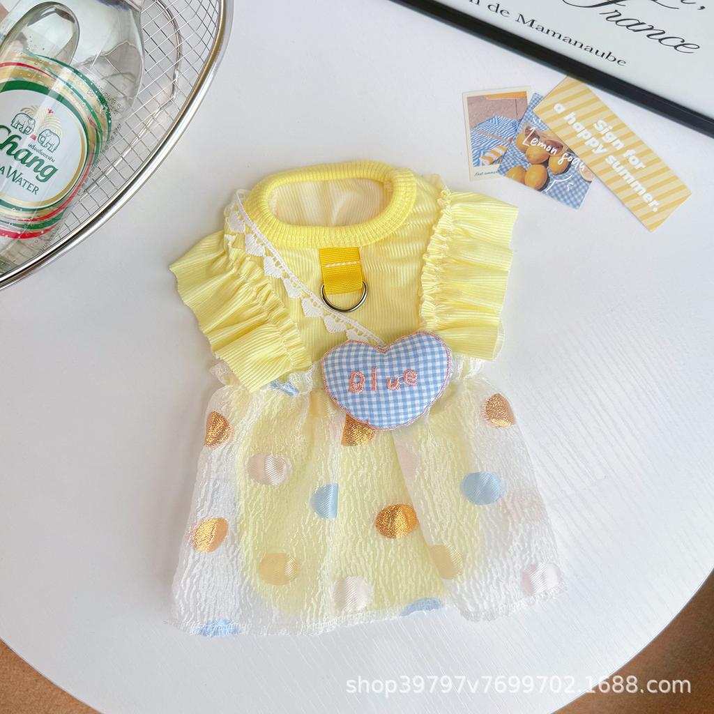 Summer Pet Thin Bubble Skirt Pet Clothing Breathable Cat Sunscreen Teddy Dog Vest Dog Clothes for Small Dogs