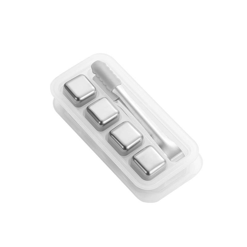 4/6/8 Pcs Stainless Steel Whiskey Stones Ice Cubes Wine beer Cooler Bar Whisky Rock Cooler Chilling Stone Rocks for Beer Wine