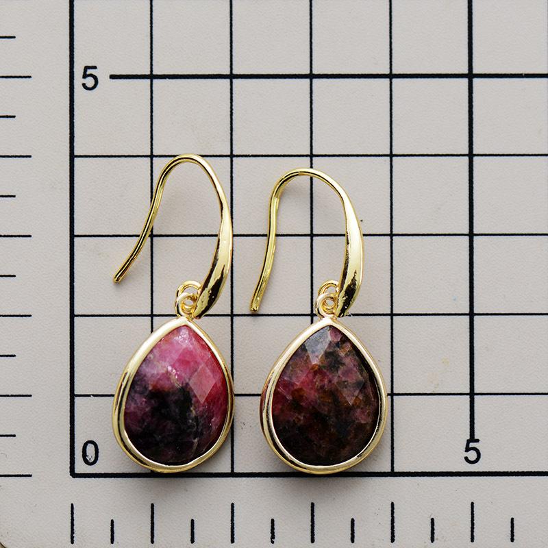 Luxury high-quality European and American simple natural stone water drop pendant, earrings, earrings, independent jewelry