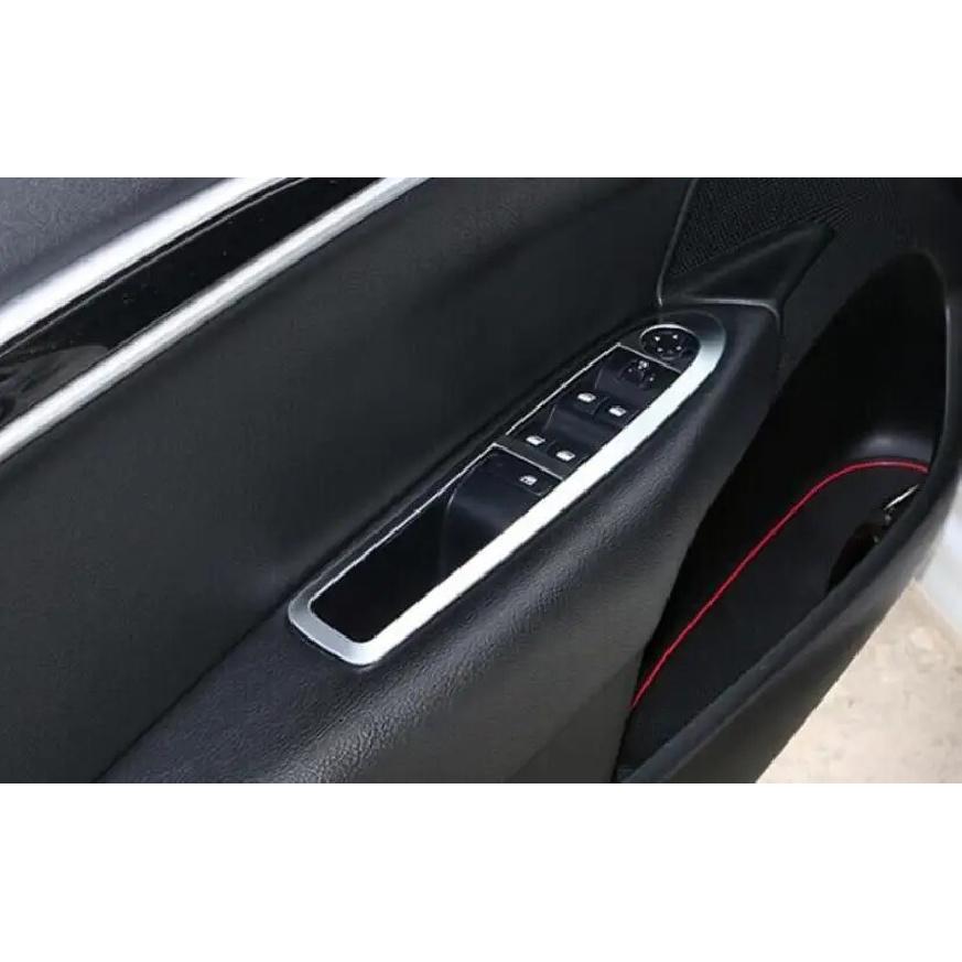 Painel de Acabamento da Tampa do Interruptor da Janela da Porta Interior em ABS Cromado 4 Peças/Conjunto Para Citroen C4 C4L 2012 2013 2014