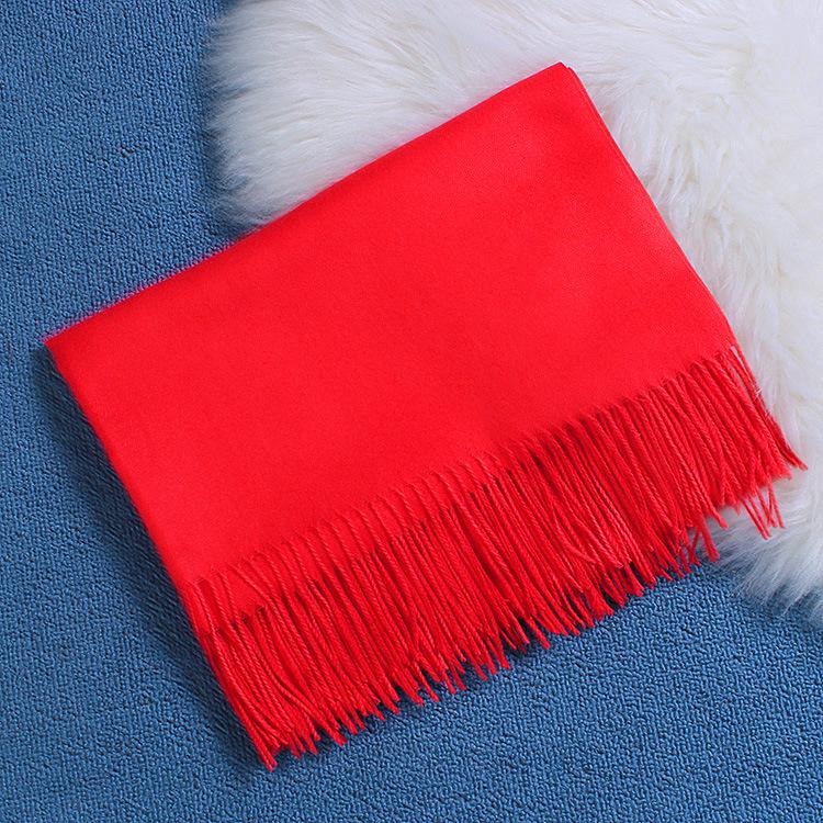 Two-Life Women's Solid Color Imitation Cashmere Scarf - Korean Style, Two-Way Shawl & Neck Gaiter for Autumn/Winter.