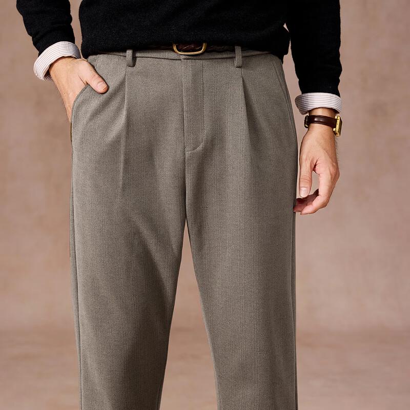

Zhuangji Men s Wool Modal Straight-Leg Stretch Commuter Pants 4XL (35)