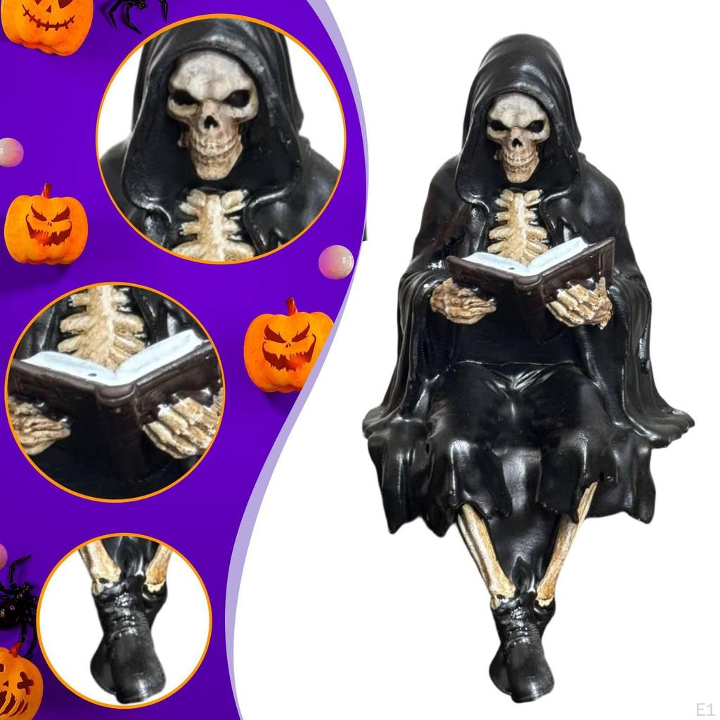 Cloak Reader Statue Gothic Decor Crafting Photo Props Resin Horror Figure Ornament for Party