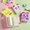 Kawaii Tiny Sketchbook Cat Face Keyring Notepad Notebook with Keychain Stationery Gift