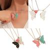 1 Pair Glowing In Dark Butterfly Pendant Necklaces With Magnetic Heart Clasp Detail For Best Friend Gift