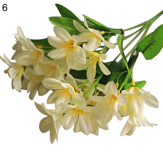 1 Bouquet Artificial Fake Mini Lily Flower Plant Home Office Wedding Party Decor