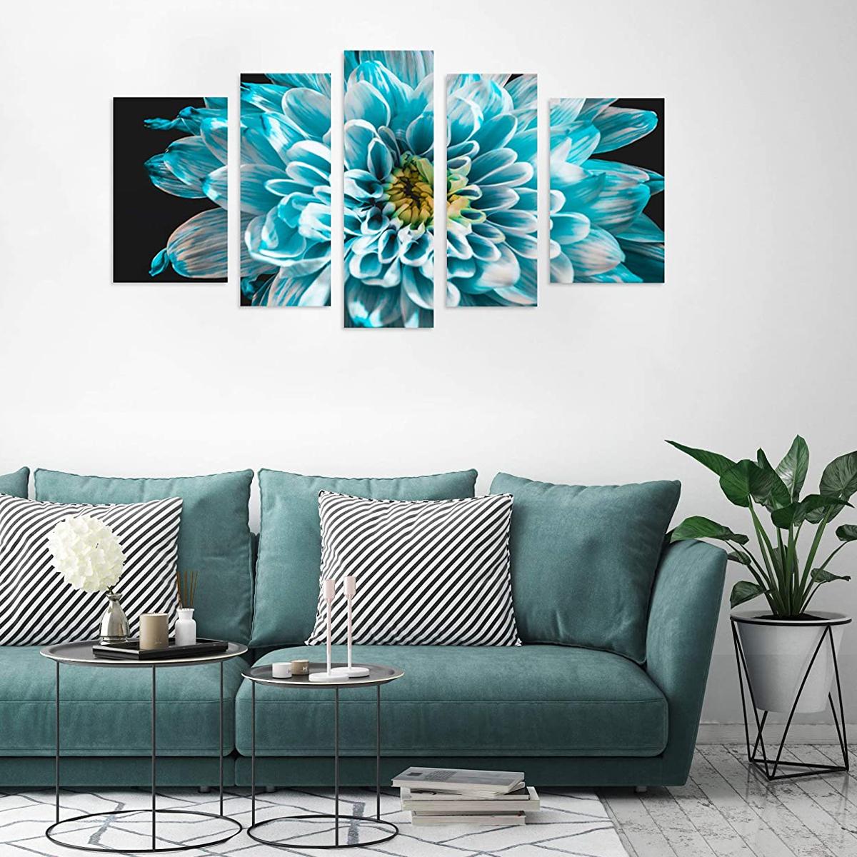 

Canvas Wall Art 5 Piece Chrysanthemum Modular Posters Home Flowers Room Decor Prints Modern Living Bedroom Decoration Paintings 20X35 20X45 20X55CM