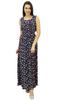 Bimba Women's Casual Bowling Print Round Neck Elastic Waist Maxi Summer