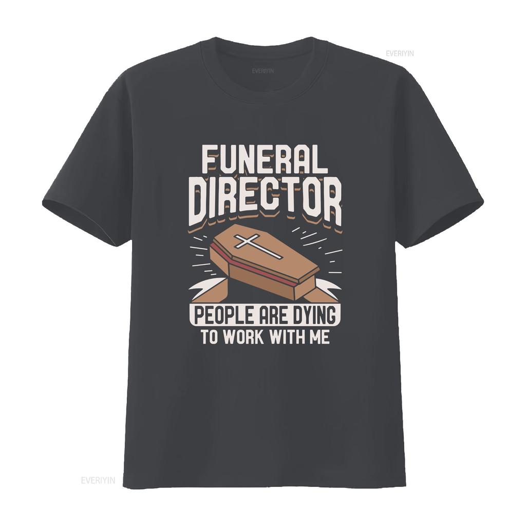 T-shirt de directeur de pompes funèbres Thanatopracteur Travail en chambre funéraire Avec moi vintage Lavé homme Légèrement étiré vêtements de créateur