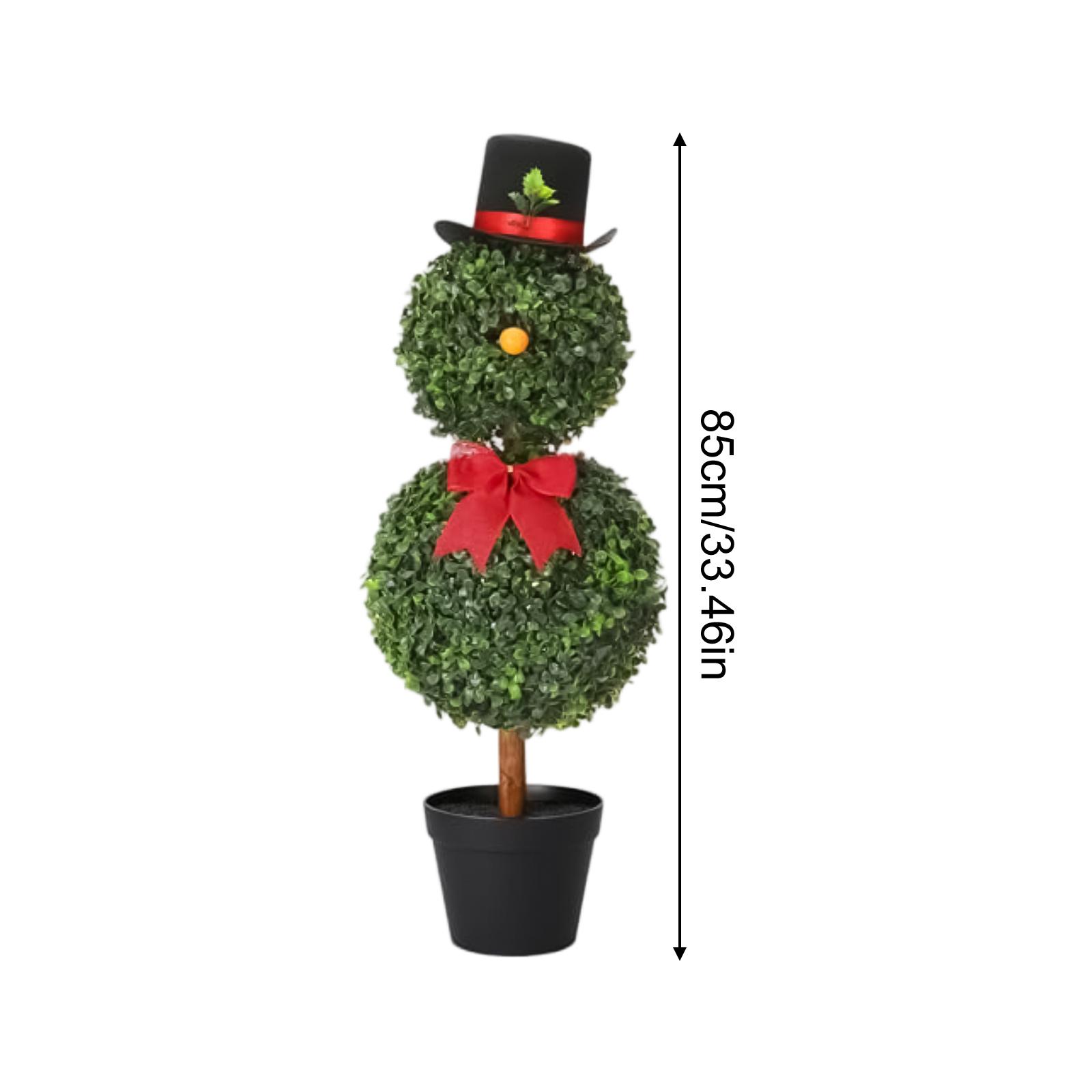 

Artificial Snowman Topiary Tree Green Plastic Pot Simulation Plant Lifelike Boxwood Topiary Plant For Christmas Porch Decor One Size зелёный