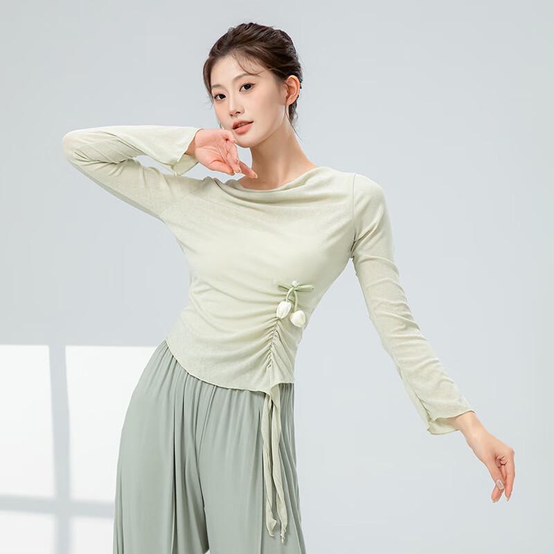 WEZHO French Draped Collar Dance Top