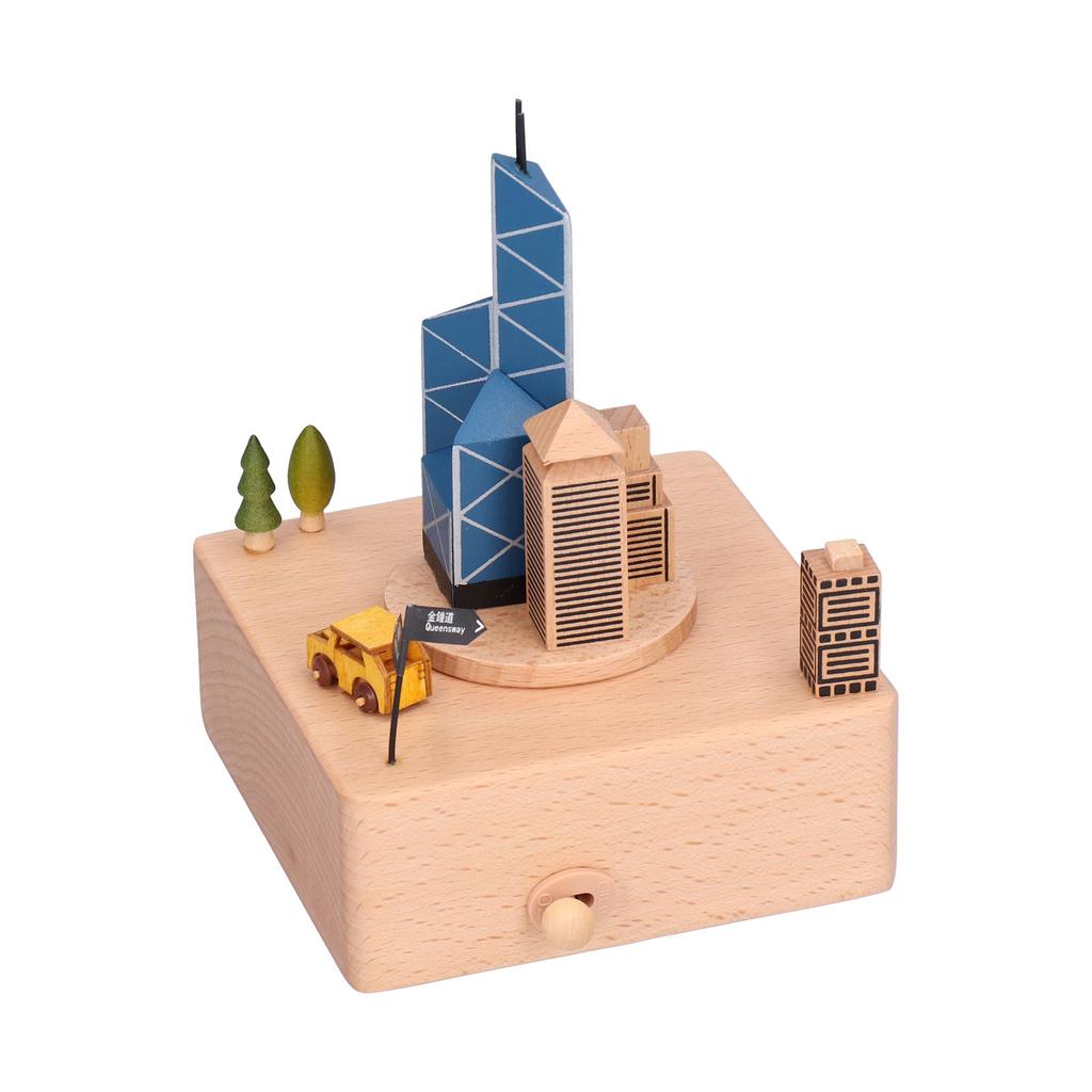 Bukowa pozytywka budynek styl architektoniczny innowacyjna pozytywka na prezent dom biuro