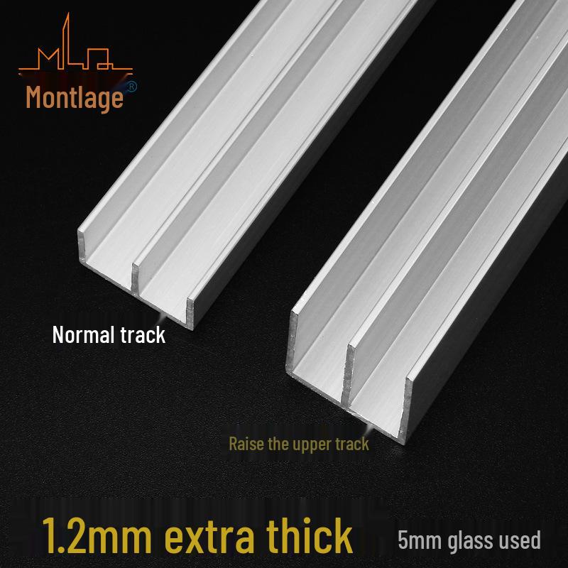5mm Grubości Szkło Przesuwne Drzwi Szafki Tor i Rowek Prowadnica Rolkowa.