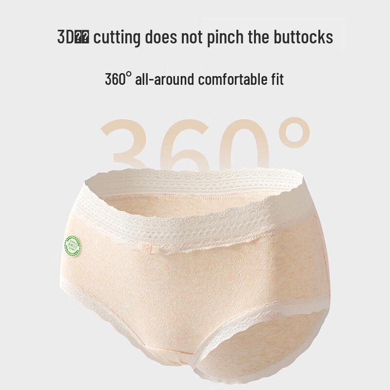 Urban Lady Women's Class A Medical Cotton Antibacterial Lace Briefs 4-Pack