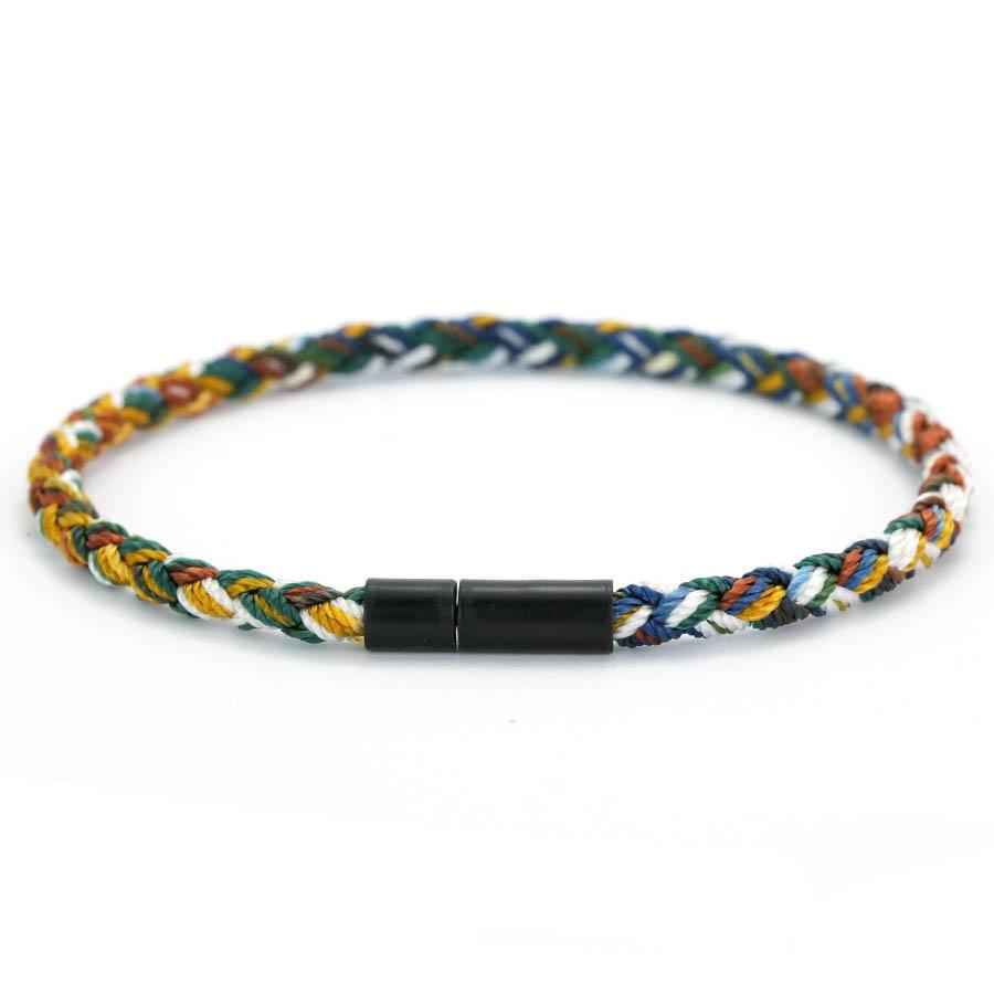 Braided Longlin Rope Bracelet Unisex Colorful Handcrafted Black Clasp Simple Wristband Good Luck Ethnic Cord Daily Joias