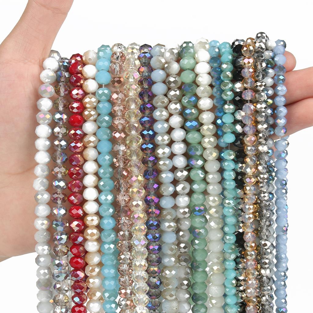 3 4 6 8mm Facettierte Rondelle Kristallglasperlen Österreich Kristall Abstandshalter Lose Perlen Für Schmuckherstellung DIY Armband Anhänger Zubehör