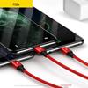 PISEN 3-in-1 Braided Aluminum Alloy Data Cable for Apple/Android/Type-C Devices