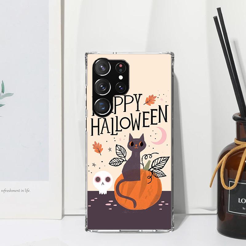 Kitten Cat Christmas Pumpkin Phone Case For Samsung Galaxy S25 S24 S23 S22 Ultra S21 FE S20 Plus S10 + S10E Art Fundas Back Cove