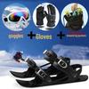 Thickened Mini Sled & Ski Boots: Anti-Slip Snowshoes & Dual-Plank Ice Skates for Outdoor Sports