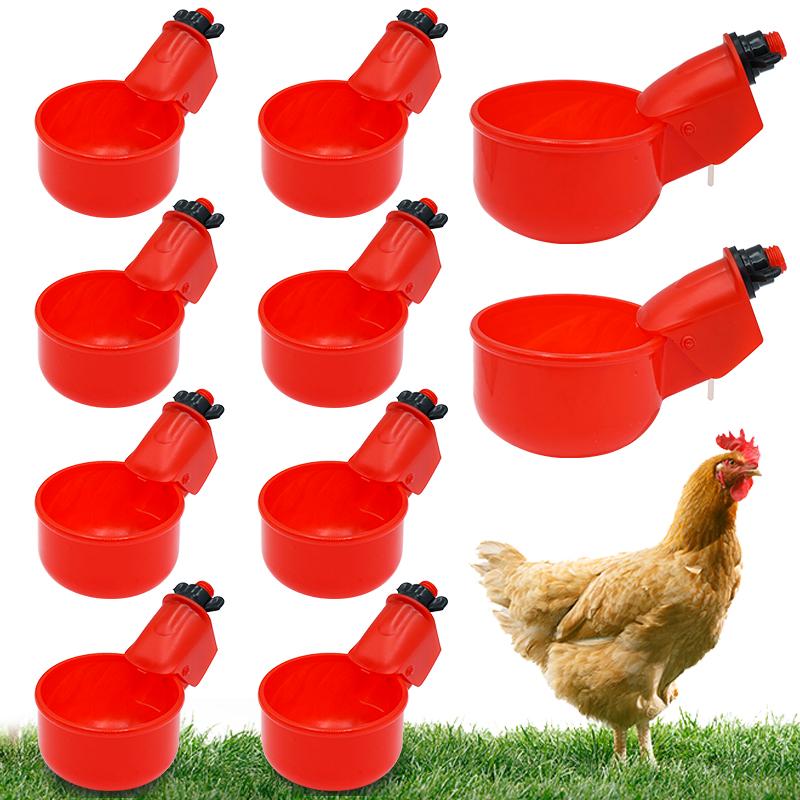 2/5/10Pcs Automatic Water Dispensing Chicken Drinking bowl Poultry Water Cups Universal Rounded Edge Chicken Waterer Dispensing