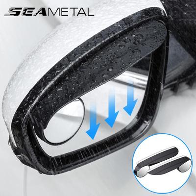 Blindspot 2pcs Round Glass Rearview Rain Eyebrow Frameless Convex Car Mirrors Exterior Accessories Adjustable with Wide Angle