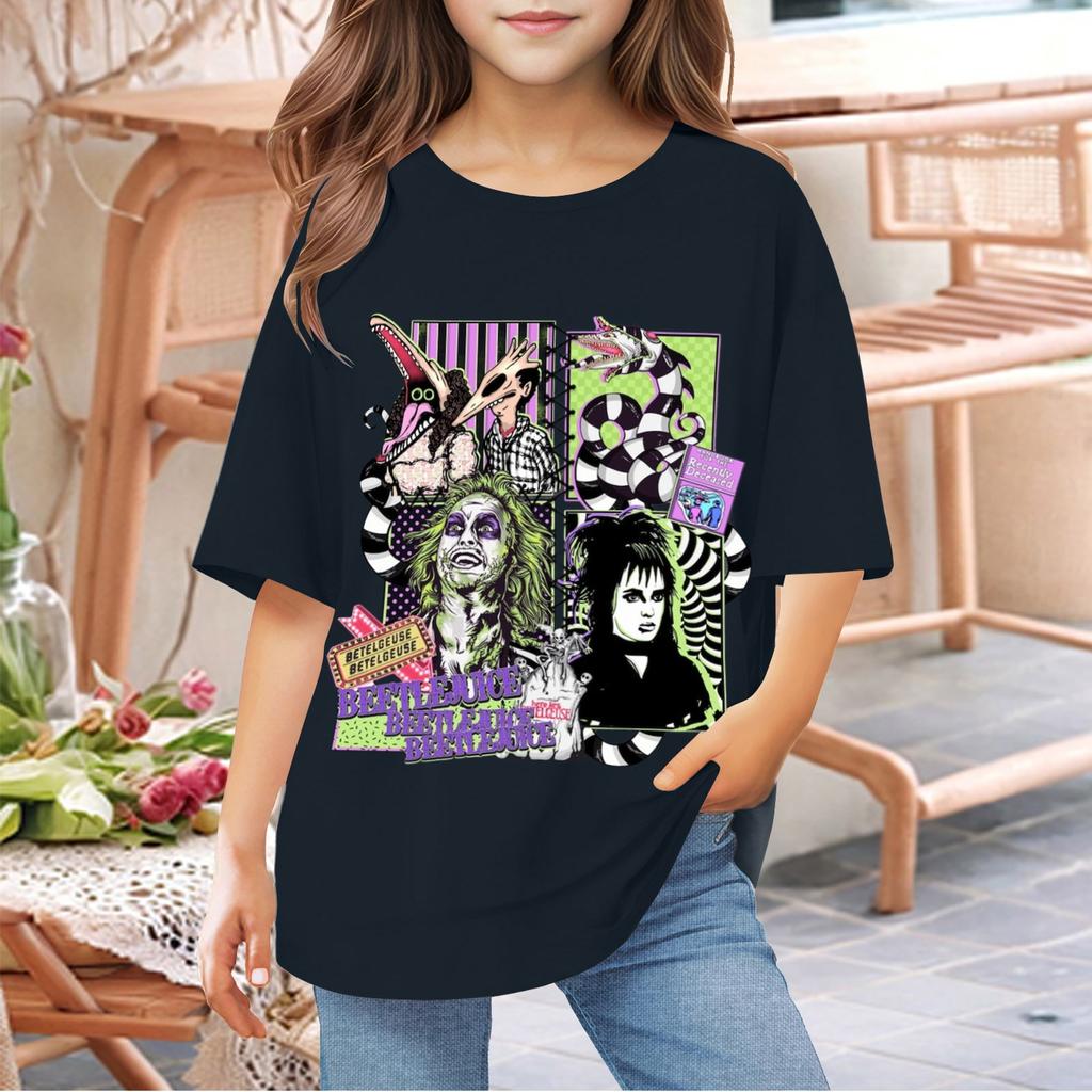 Toddler Girl Boy T-Shirts Kids Top Boys And Girls Printed Short Sleeved T-shirt 1-12Y