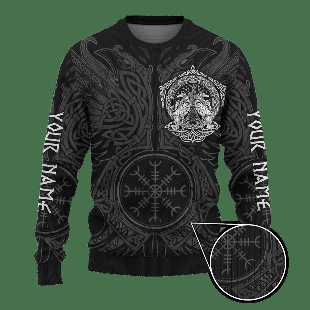Herren Rundhals Pullover Sweatshirt Stil 3D Digital Tattoo Gedrucktes Langarm Basic Shirt
