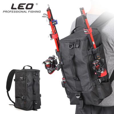 2023 Nuovo LEO Nero Multifunzionale Impermeabile Attrezzatura da Pesca Borsa di Immagazzinaggio di Grande Capacità Zaino Esterno Messenger Sling Borsa da Pesca