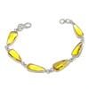 Pulsera Hecha a Mano de Plata de Ley 925 con Piedra Citrina Natural 7-8" ASB-2954