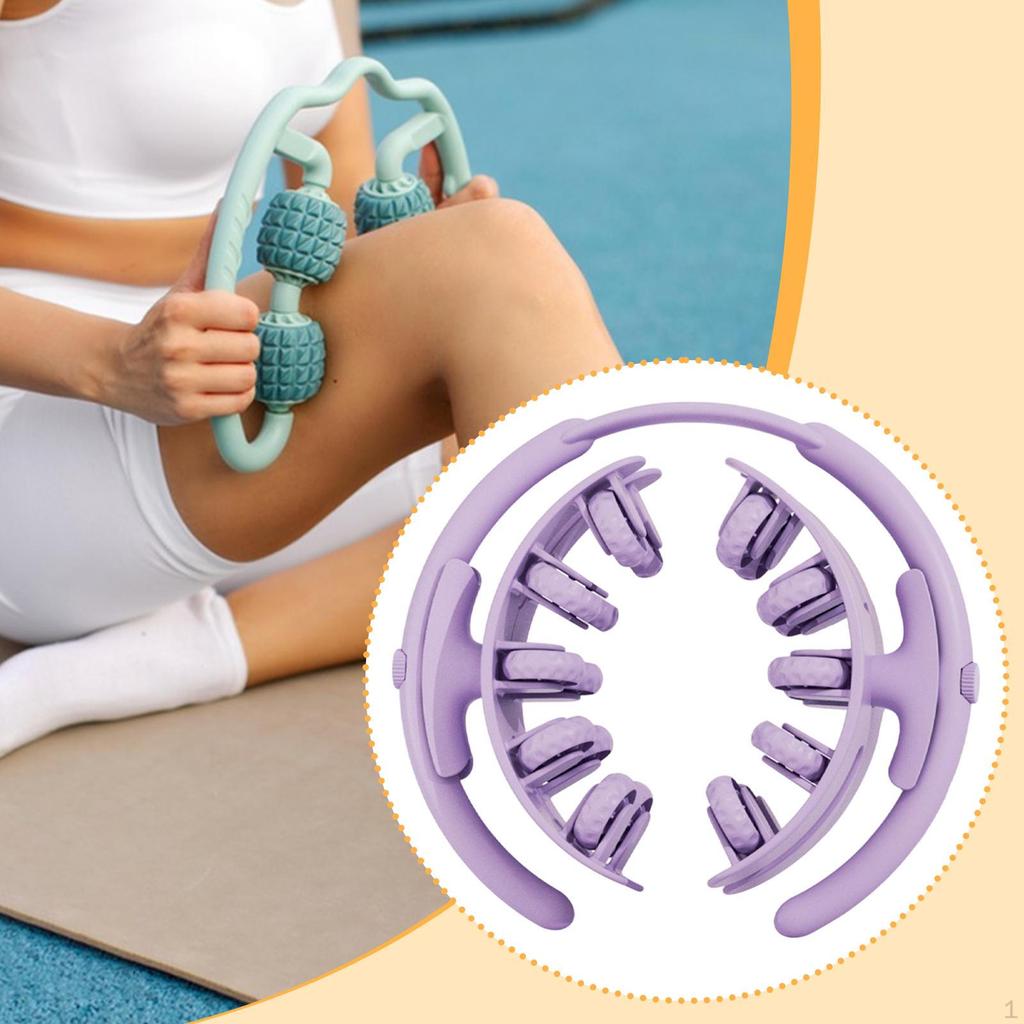 Double Row 20 Wheel Leg Muscle Massage Roller Adjustable Tension for Home Gym Use Flexible