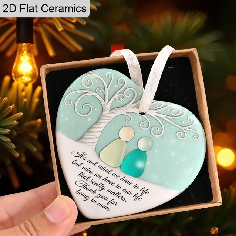 Keramik Herzform Nicht was wir haben sondern wer wir haben Freundschaftsgeschenk Hängeornament, Dekorative Hängedekorationen, Festlicher Weihnachtsbaumschmuck