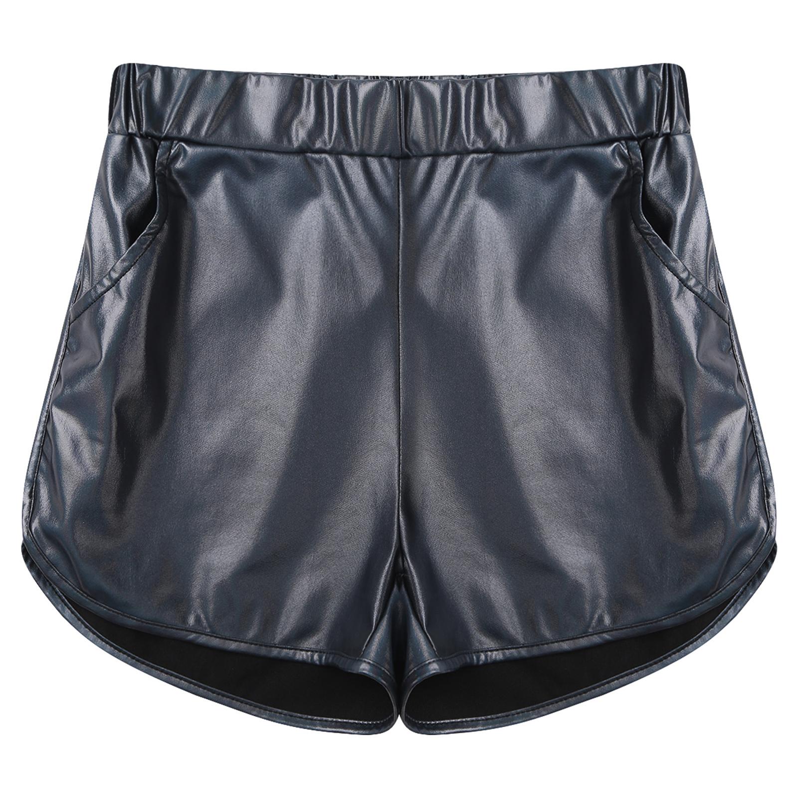 

Жіночі металеві блискучі шорти з попою, повсякденний одяг, шорти, шорти для джазового танцю, рейвів, клубної диско-музики, фестивалю L темно-сірий