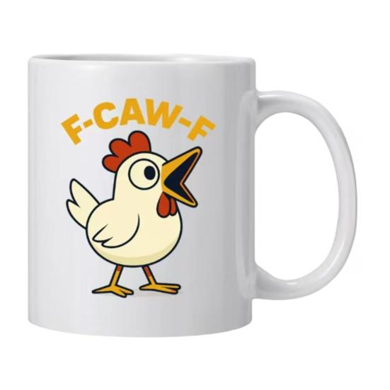 Cartoon Rooster Coffee Mug Ceramic F-Caw-F Sound Mug for Men Women 330ml Funny Rooster Cup for Hot Cold Tea Water Juice Office School Gift